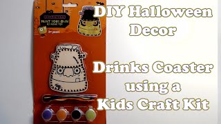 Sunshine DIY: Halloween Drinks Coaster, made using a kids craft kit