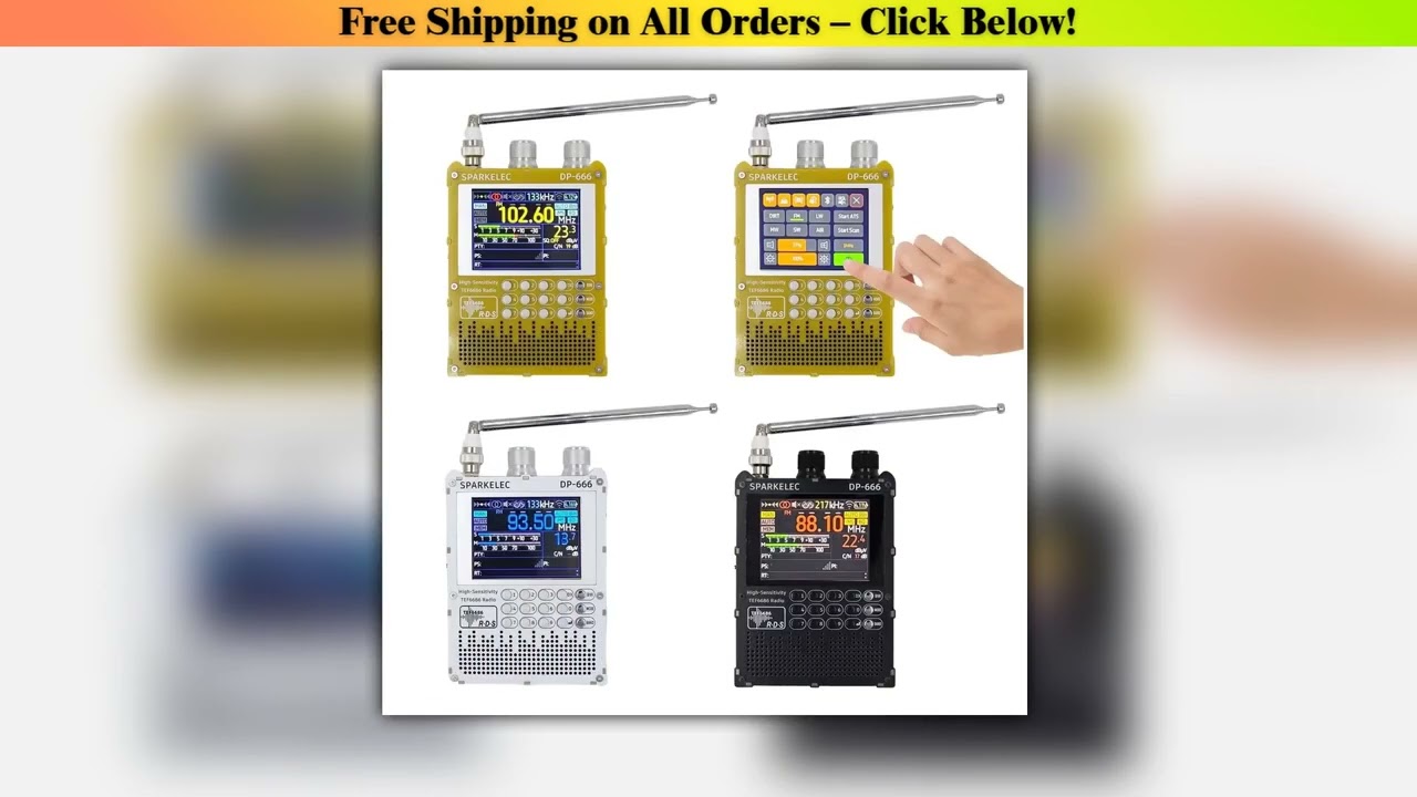 New DP-666 TEF6686 Radio High Sensitivity Full Band FM AM LW MW SW Shortwave ESP32 RDS 2.8 inch