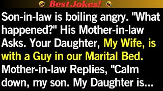 Mother-in-law arrives home from the mall to find her son-in-law | #jokeoftheday