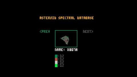 ASTEROID GENERATION SPECTRAL DATABASE PICO 8 Fantasy Virtual Console Lexaloffle Games www lexaloffle