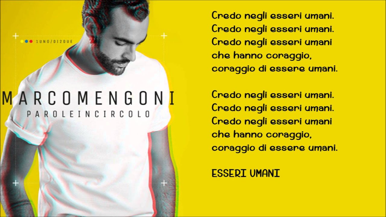 Marco Mengoni Esseri Umani (Lyrics) YouTube Marco Mengoni Esseri Umani (Lyrics) YouTube