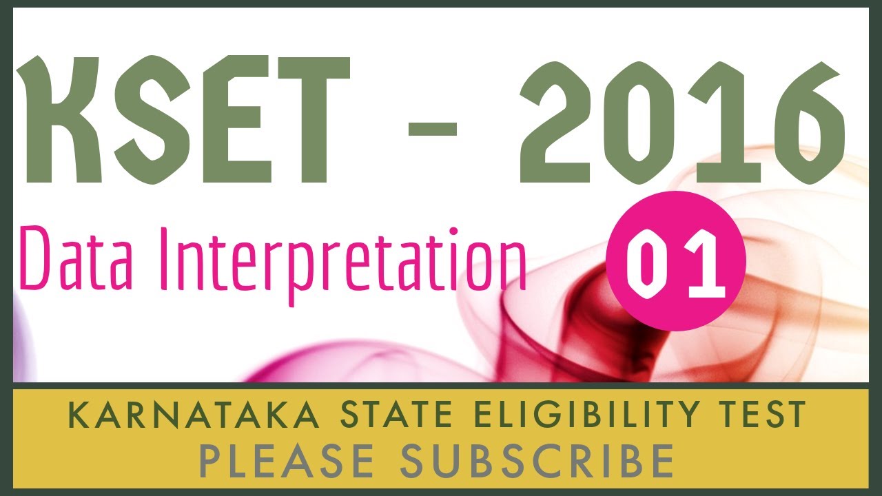 DI Questions - KSET 2016 || Part 1 || Previous Exam paper I || Data ...