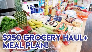 $250 GROCERY HAUL + MEAL PLAN! 🛒 WALMART HAUL + HYVEE HAUL 🍽 FAMILY OF FOUR