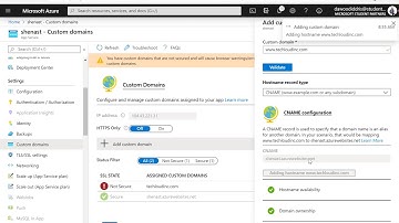 Configure a free SSL certificates in Azure