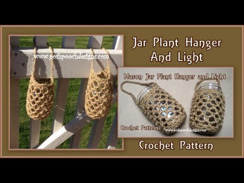 Learn To Crochet The Mason Jar Plant Hanger And Light Crochet Pattern  #crochet #crochetvid