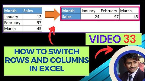 How to Switch Rows and Columns in Excel (the Easy Way) | video no. 33 | Excel for Beginners