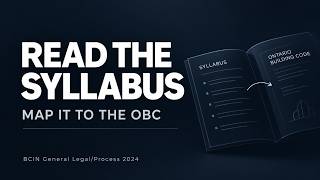 Details BCIN General Legal/Process 2024 – How to Read the Syllabus & Find Topics in the OBC Update