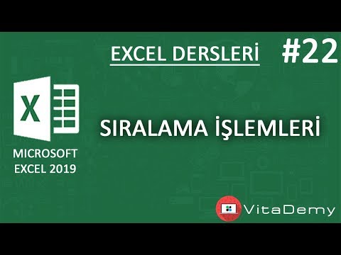 Microsoft Excel Sıralama İşlemleri ve Örnekleri | Excel Dersleri #22