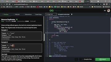 Remove Duplicates | GFG | LEETCODE | C++ | Strings | Hashmaps | Hasing | DSA
