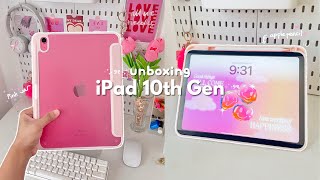 iPad 10th gen 🎀 (Pink) unboxing | apple pencil + accessories