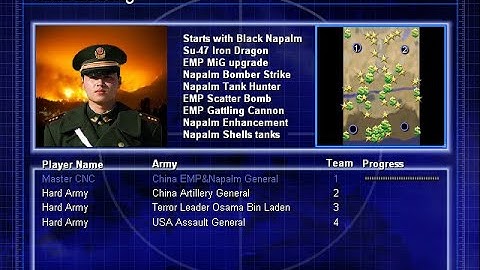 Zero Hour Reborn 5.05: China EMP & Napalm Vs Artillery Vs USA Assault Vs GLA Bin Laden