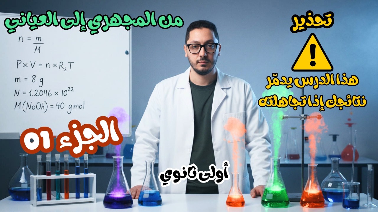 من المجهري إلى العياني 🔬🧪 الدرس الأخطر في الكيمياء 😨 الجزء الأول للسنة أولى ثانوي