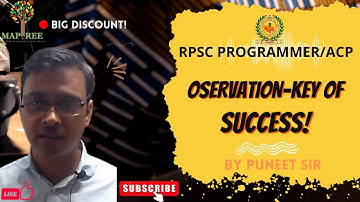 "RPSC PROGRAMMER MOTIVATION: OSERVATION-KEY OF SUCCESS!"-by Puneet Sir|| Join Now!