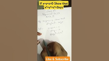 If X+Y+Z=0 Show that X³+Y³+Z³=3XYZ #class9maths #trending #maths #shorts #shortvideo #exam #ytshort