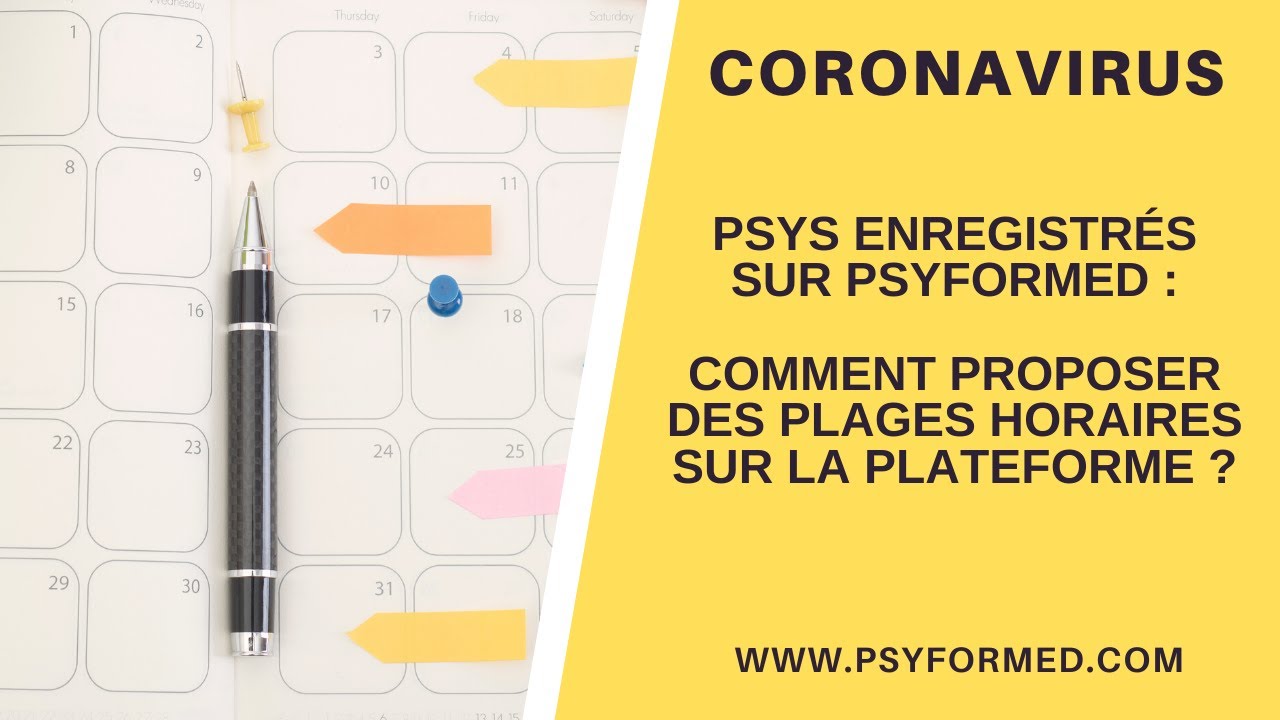PsyForMed - Comment encoder les plages horaires que je souhaite proposer de manière bénévole ?