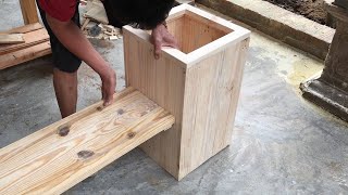 Amazing Creative Woodworking Idea // How To Build A Garden Bench With Tree Planting -  DIY!