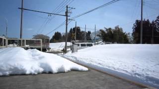 十和田観光電鉄　7000系 高清水駅発車　2012年3月17日