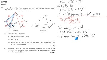 HKDSE 2015 Maths Paper 1 - #19 3D trigonometry