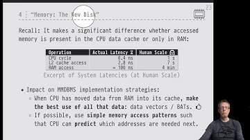 DB2 — Chapter #06 — Video #23 — MonetDB: locality, caching and memory access patterns, prefetching