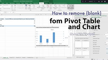 How to remove (blank) cell from Pivot table and charts (Old Way vs. New Way)| New way with 1 Click|