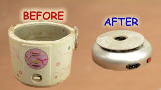 HOW TO RECYCLE  BROKEN  RICE COOKER,  IT STILL BE USEDi. YOU CAN OLSO TRY AT HOME