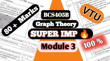 🔥Graph Theory Module 3 BCS405B | Most Expected #vtu Questions | Score 80+ | #cse 4th Sem 2024-25