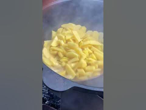 Жареная картошка в казане. #еда #shortsyoutube #shortsvideo #казан # ...