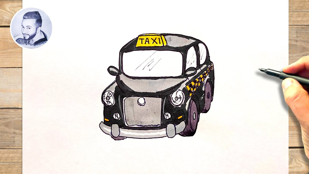 Comment dessiner un taxi anglais facile - YouTube