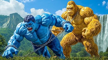 BLUE HULK VS GOLD KING KONG EPIC BATTLE! : The confrontation begins on a military cargo plane !