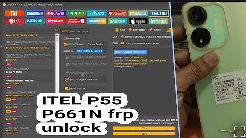 Itel p55 P661n frp bypass unlock tool // itel p55 frp unlock android 13