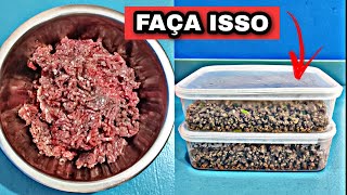 CONGELAMENTO DE CARNE MOÍDA JÁ PRONTA| COMO PREPARAR E DEIXAR SOLTINHA