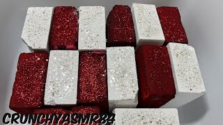 14 Red Dyed & Plain White Blocks | Oddly Satisfying | ASMR | Sleep Aid