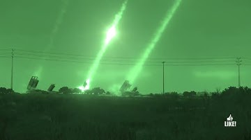 Multiple Launch Rocket System at Night   Powerful MLRS Firing Drill   Military Simulation   ArmA 3