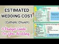 Estimated Wedding Cost | Catholic Church | Budget Guide | Philippines | Ritz Inspire