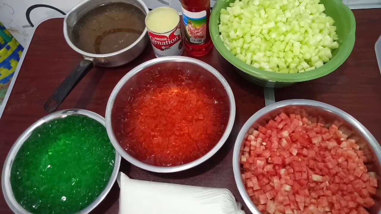 Cara membuat es buah - sari buah 