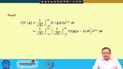 Lecture 35: Fourier Transform of Convolution of two functions
