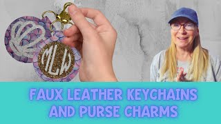 HOW TO MAKE A FAUX LEATHER KEYCHAIN WITH LAYERED GLITTER HTV