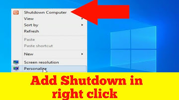 How to Add Shutdown in Right Click Context Menu in Windows laptops and Desktop by Tech Solution