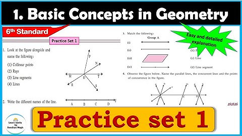 Practice set 1 | Class 6 | Basic Concepts in Geometry | Chapter 1 | Maths | Maharashtra Board