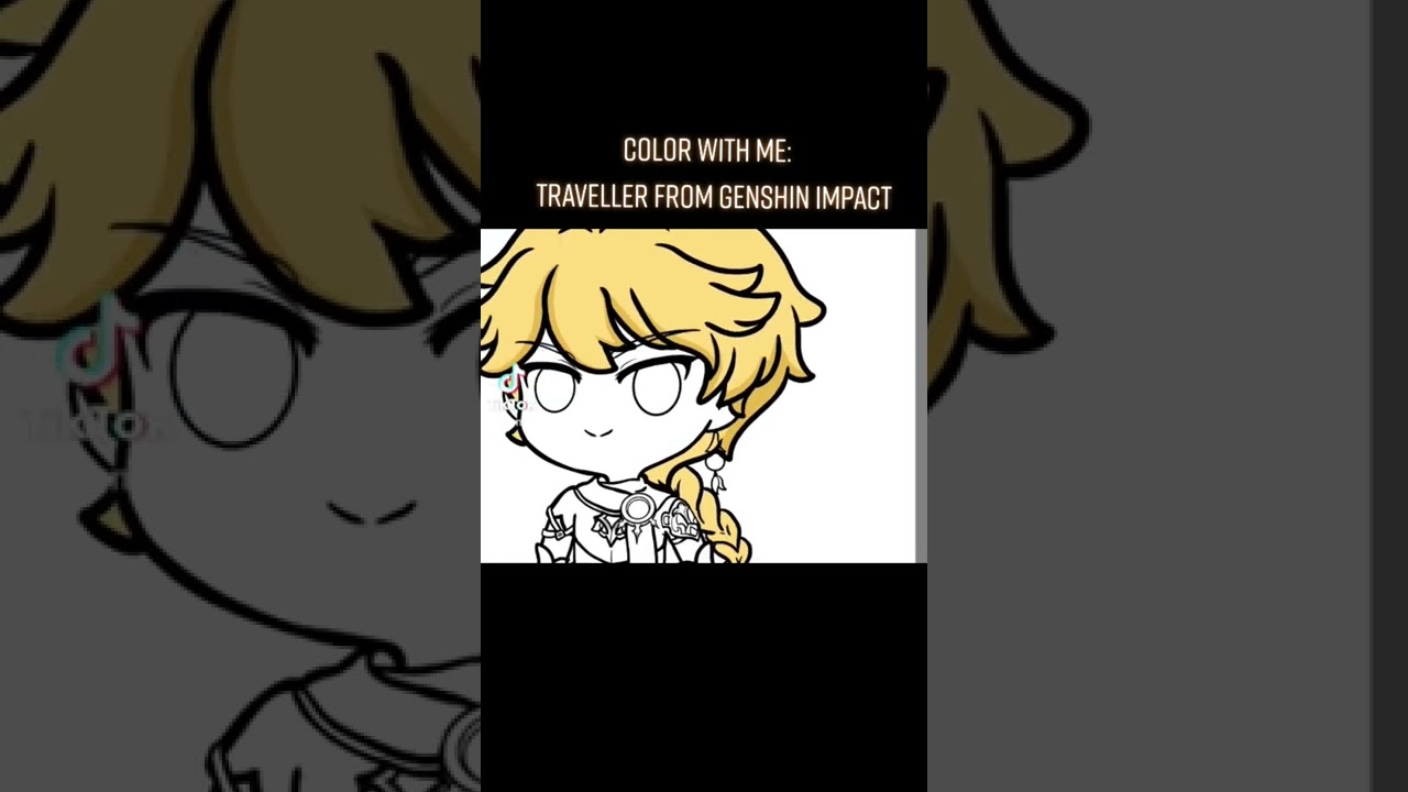 Color with me: Traveller (Aether) from Genshin Impact 