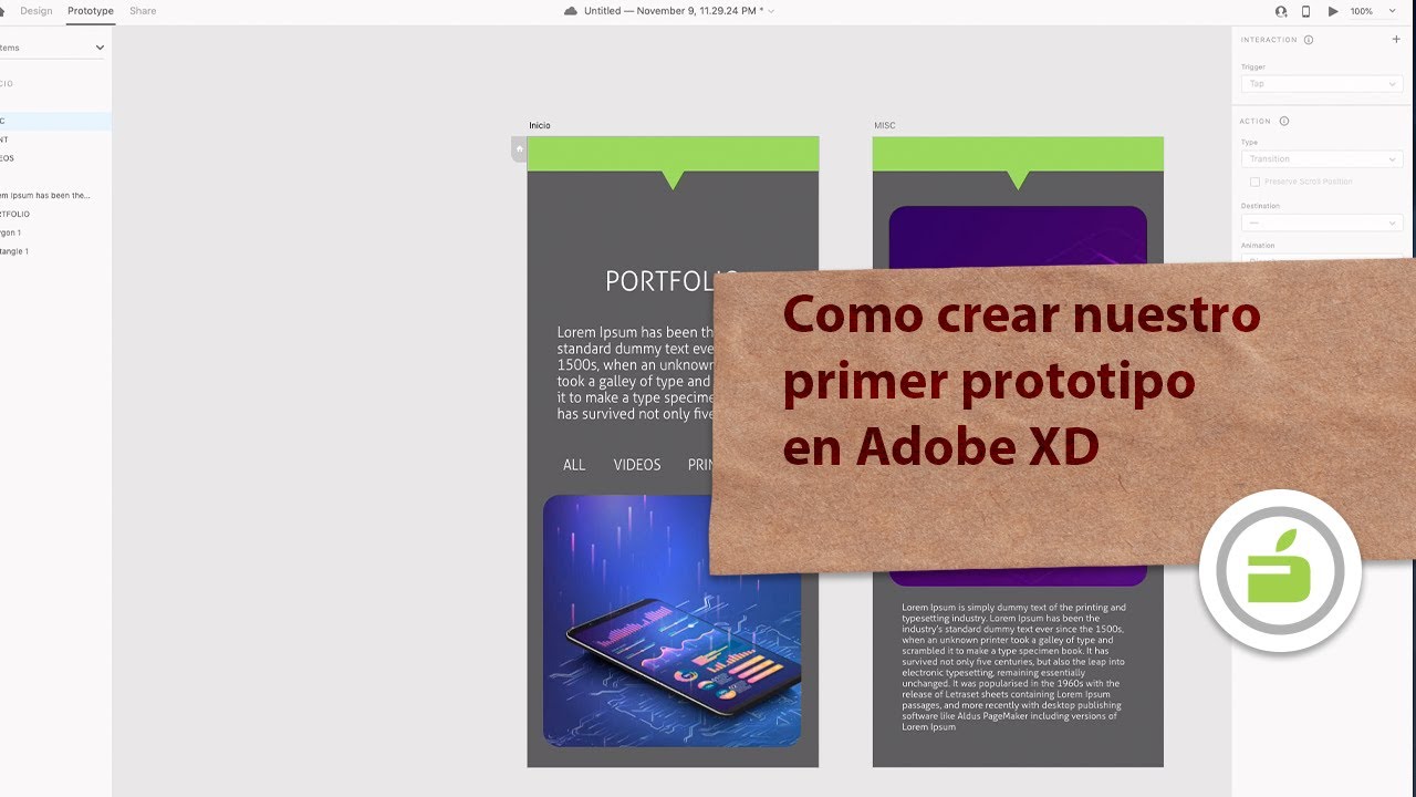 Como crear nuestro primer prototipo en Adobe XD YouTube