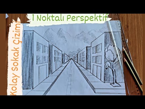 Görsel Sanatlar Dersi Etkinlikleri -  (Tek Kaçış Noktalı Perspektif Sokak Çizimi)
