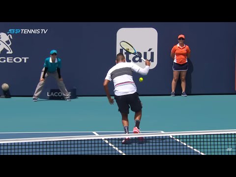 Nick Kyrgios hits no-look shot & tweener in one rally! | Miami Open 2019