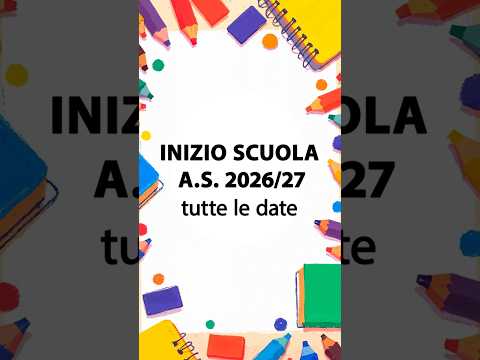 Video Quando inizia la scuola a settembre 2026? Le date regione per regione