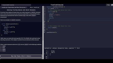 Selecting from Many Options with Switch Statements - Free Code Camp Help Basic Javascript Algorithm