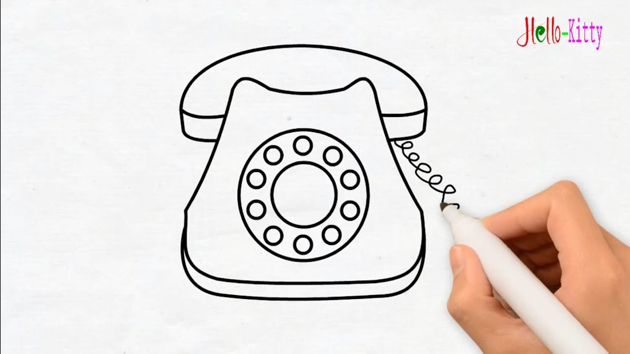 Retro Telephone Drawing On Ruled Paper High-Res Vector Graphic - Getty  Images