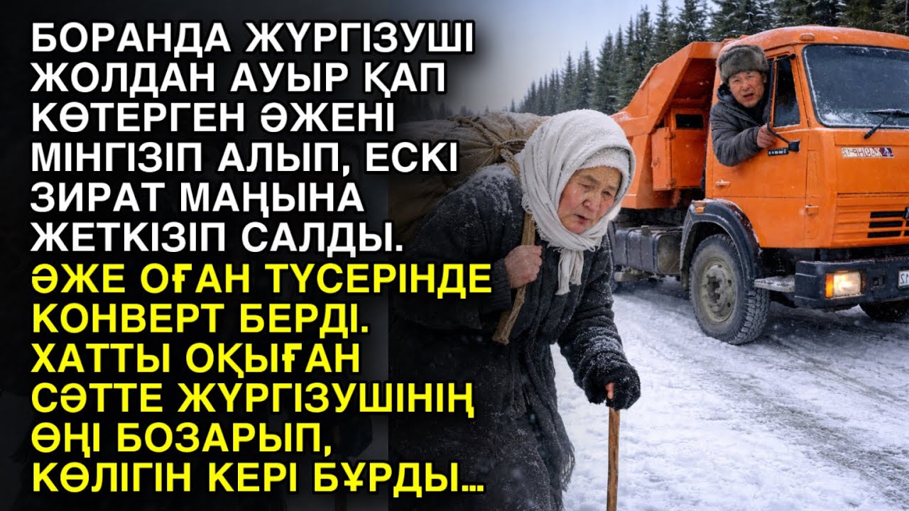 БОРАНДА ЖҮРГІЗУШІ ЖОЛДАН АУЫР ҚАП КӨТЕРГЕН ӘЖЕНІ МІНГІЗІП АЛЫП, ЕСКІ ЗИРАТ МАҢЫНА ЖЕТКІЗІП САЛДЫ…