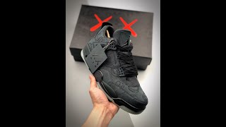 930155-001 KAWS x Air Jordan 4 Retro Black 2018 For Sale