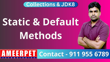 Static and Default Methods In Interface | Java 8 | By Srinivas | Ameerpet Technologies