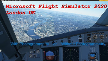 Microsoft Flight Simulator 2020 - London Photogrammetry on or off - split screen comparison